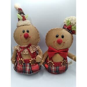 Dan Dee Stuffed Gingerbread Couple Christmas Baking Holiday Decorations